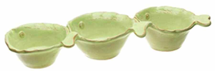 Bellezza Fish Celadon 3 Section Server by Vietri (Italy)-1