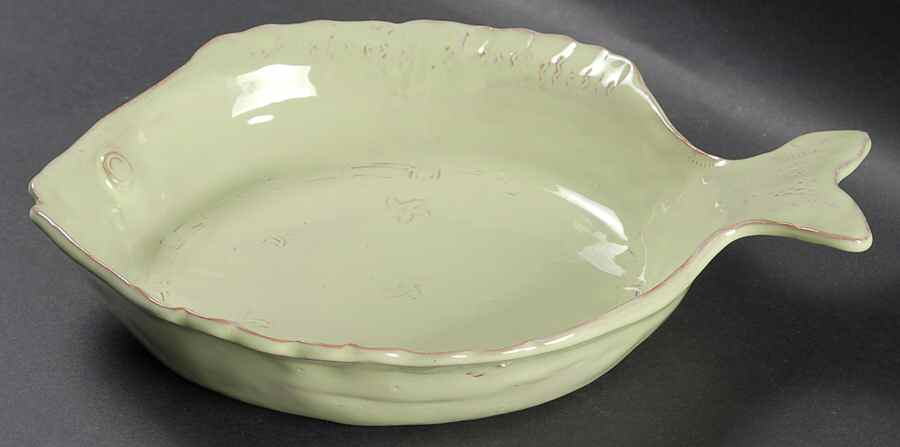 Bellezza Fish Celadon 10" Round Baker by Vietri (Italy)-1
