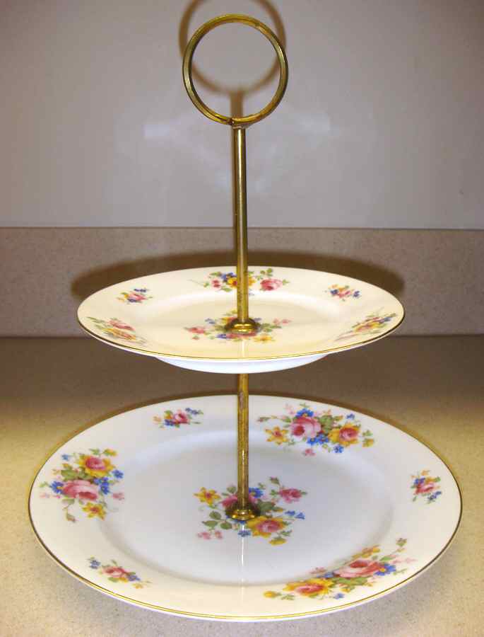 237 SMOOTH 2 Tiered Serving Tray (Dinner&Bread/Butter Plate) by Victoria (Czech)-1