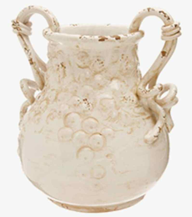 Umbrian Grapes 13" Handled Vase by Vietri (Italy)-1