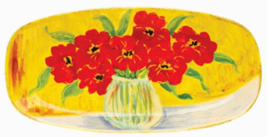 Sara's Flowers 18" Oval Serving Platter by Vietri (Italy)-1