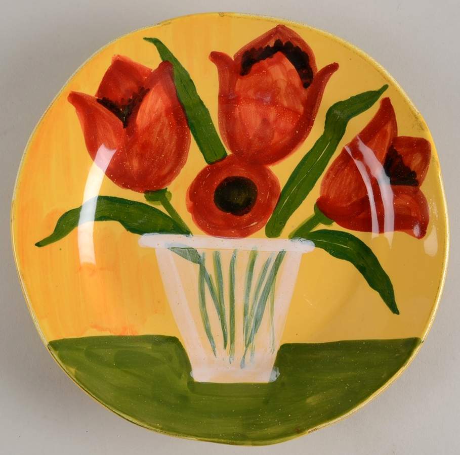 Sara's Flowers Salad Plate by Vietri (Italy)-1