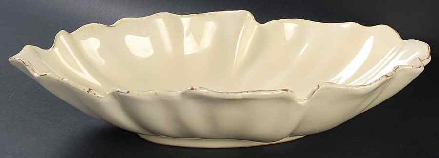 Primo Ivory 13" Oval Vegetable Bowl by Vietri (Italy)-1