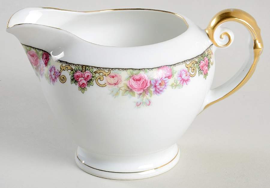 222 (Floral Edge) Creamer by Victoria (Czech)-1