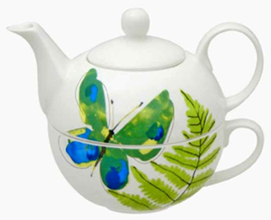 Papillion Dream Individual Teapot & Lid with Cup by Vera Neumann-1