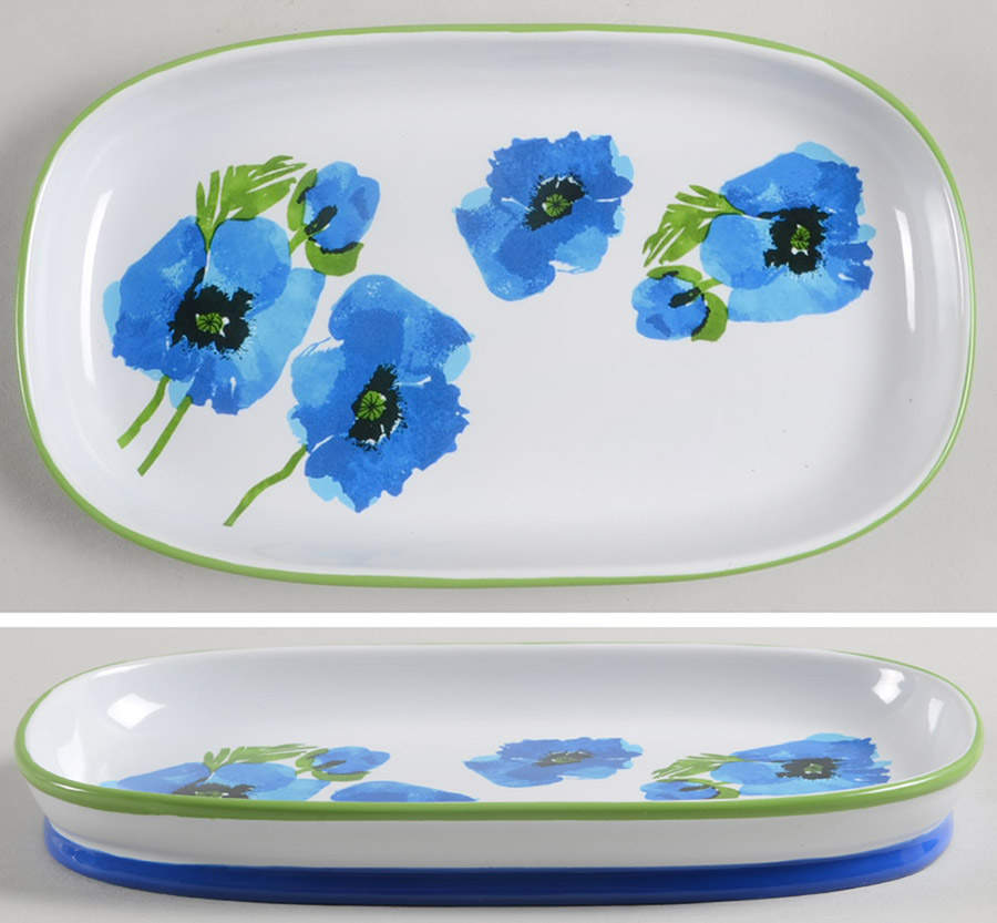Indigo Garden 8" Oblong Tray by Vera Neumann-1