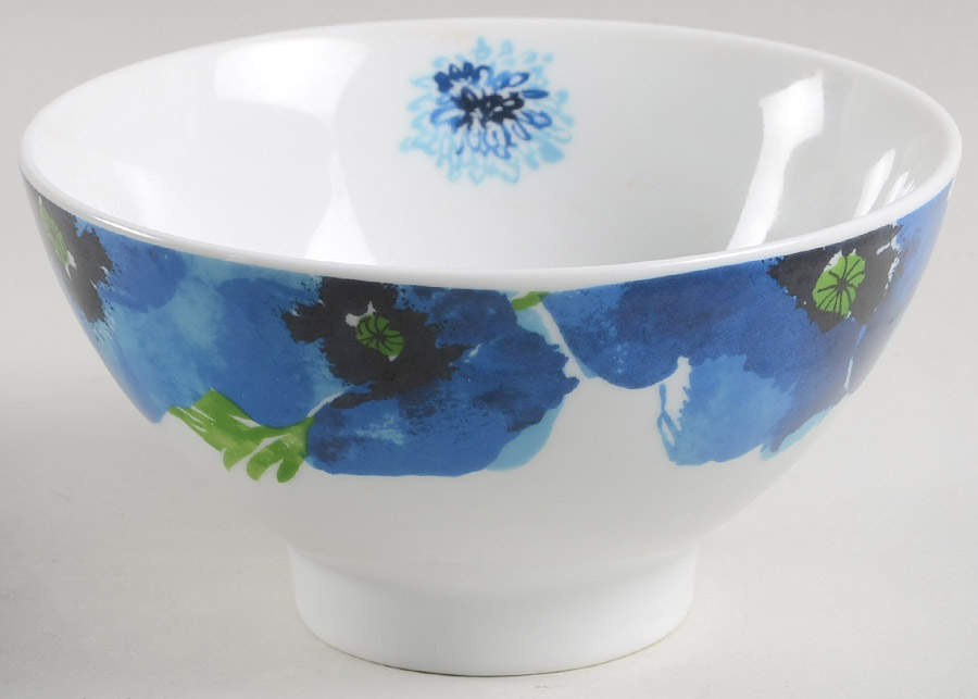 Indigo Garden Footed Soup/Cereal Bowl by Vera Neumann-1