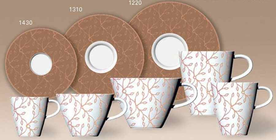 Caffe Club Floral Caramel Flat Cup & Saucer Set by Villeroy & Boch-1