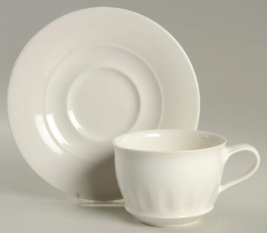 Farmhouse Touch (All White) Breakfast Cup & Saucer Set by Villeroy & Boch-1
