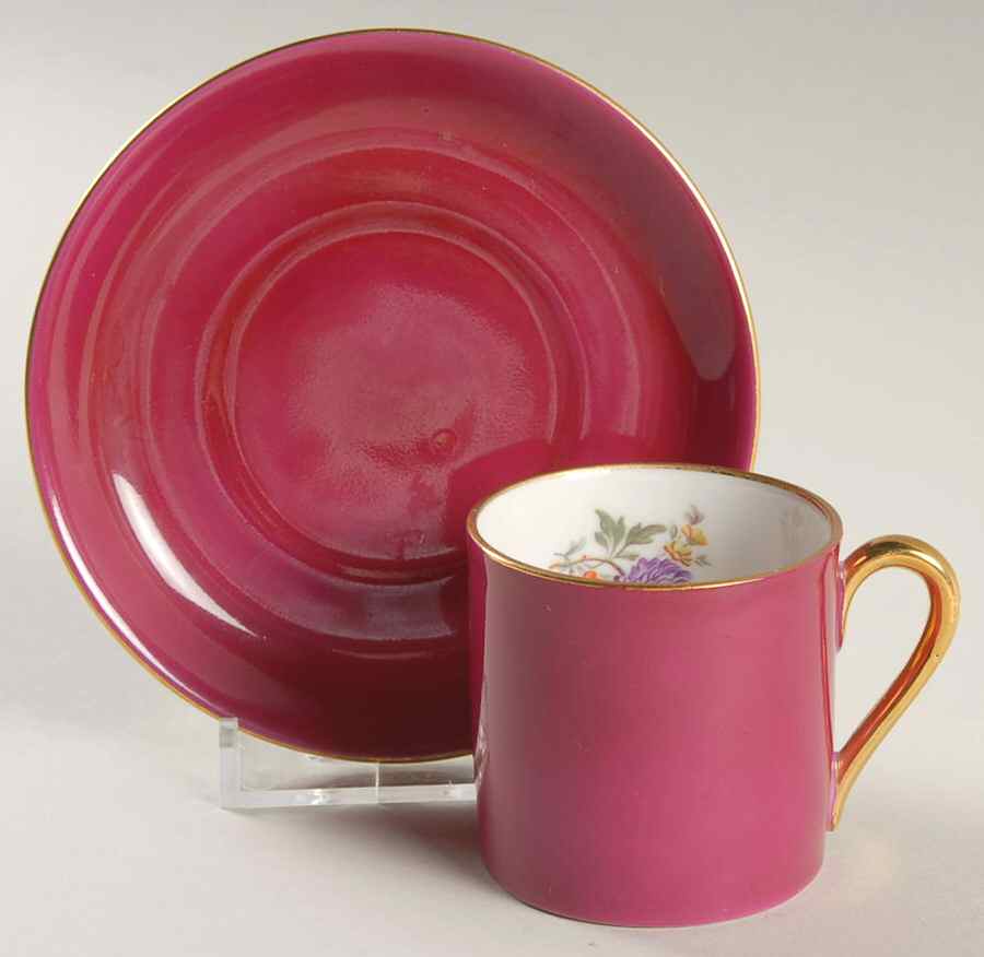 253 Flat Demitasse Cup & Saucer Set by Victoria (Czech)-1
