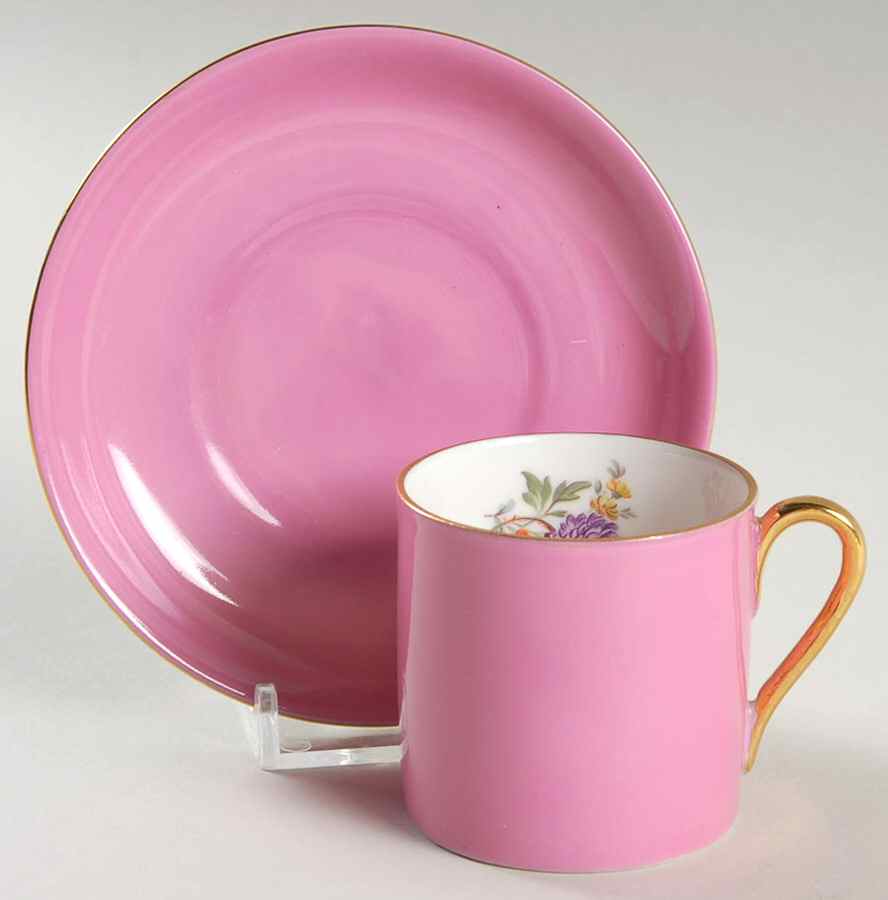 253 Flat Demitasse Cup & Saucer Set by Victoria (Czech)-1