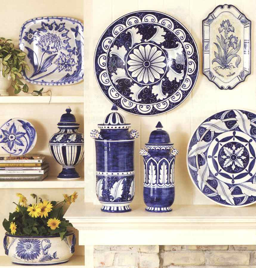 Blu Bianco Wall Plate by Vietri (Italy)-1