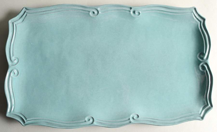 Incanto Aqua 18" Rectangular Serving Platter by Vietri (Italy)-1