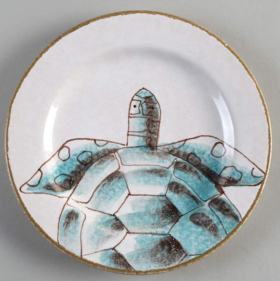 Sea Turtle Salad Plate by Vietri (Italy)-1