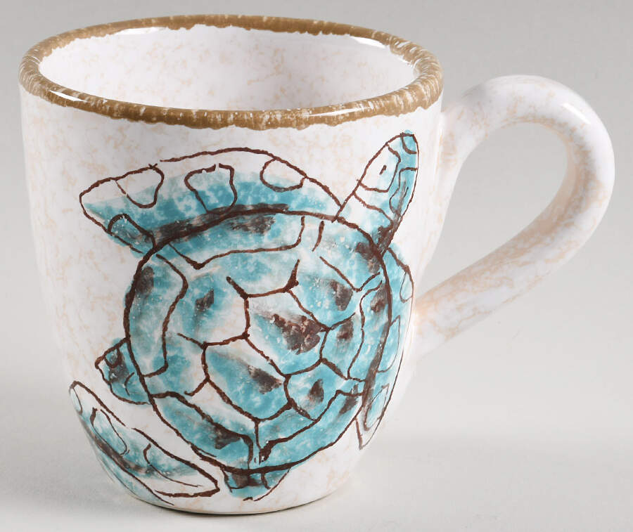 Sea Turtle Mug by Vietri (Italy)-1