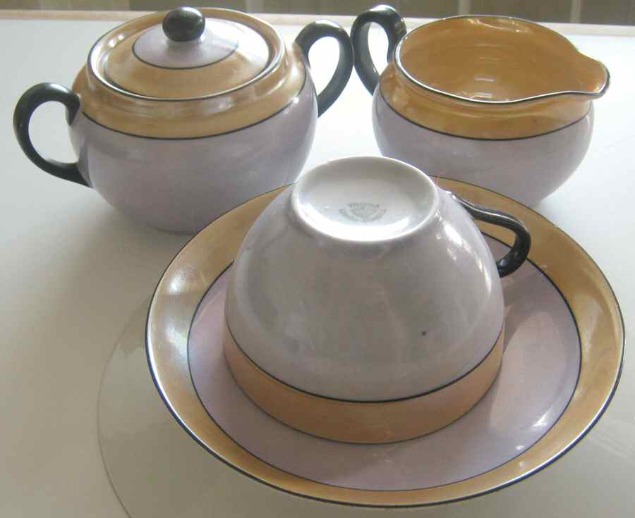 VIT351 Flat Cup & Saucer Set by Victoria (Czech)-1