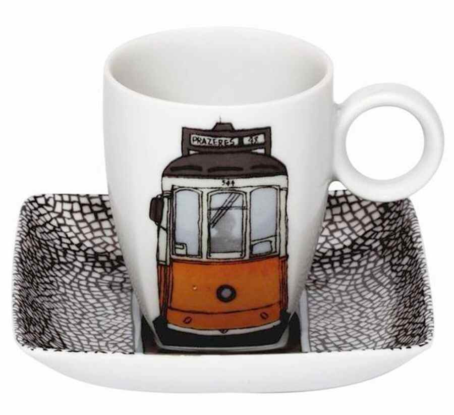 Alma de Lisboa Flat Demitasse Cup & Saucer Set by Vista Alegre-1