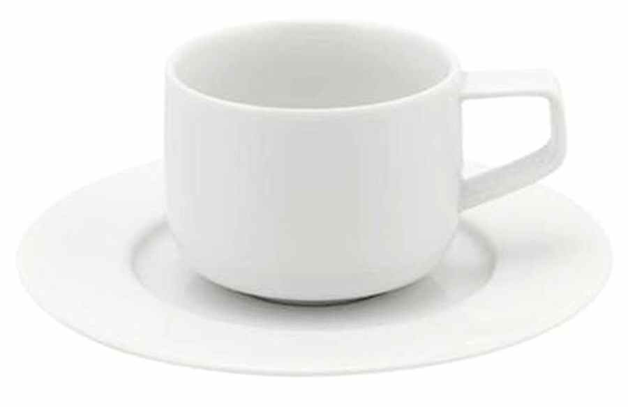 Silk Road White Flat Cup & Saucer Set by Vista Alegre-1