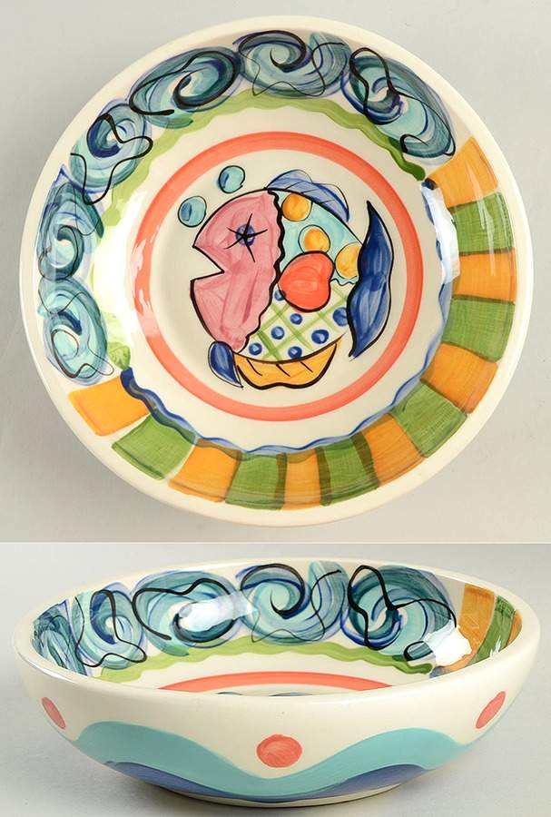 Splish Splash 8" Round Vegetable Bowl by Vicki Carroll Studio-1