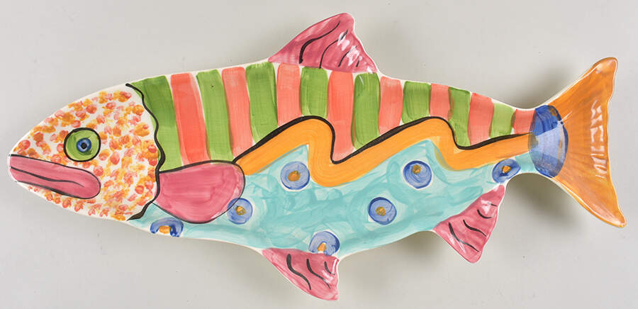 Splish Splash 20" Fish Platter by Vicki Carroll Studio-1