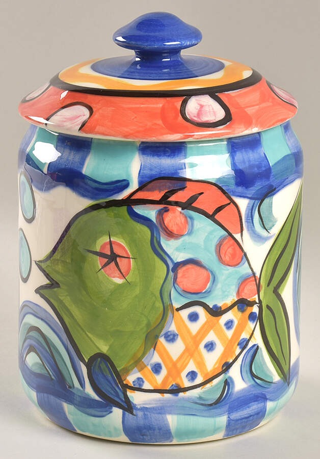 Splish Splash Small Canister & Lid by Vicki Carroll Studio-1