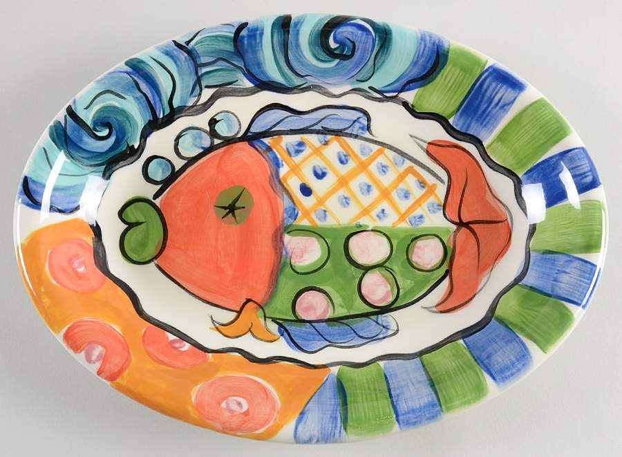 Splish Splash 12" Oval Serving Platter by Vicki Carroll Studio-1