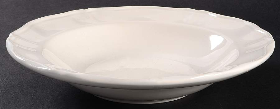 Luberon White Large Rim Soup Bowl by Varages-1
