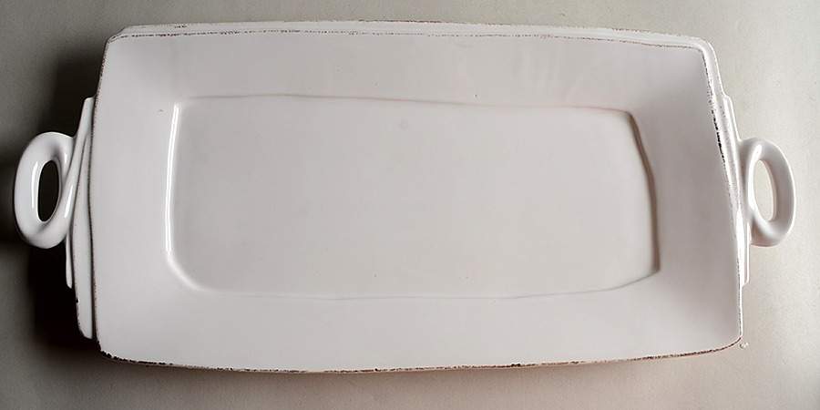 Lastra White (Bright White Glaze) 16'' Rectangular Tray by Vietri (Italy)-1