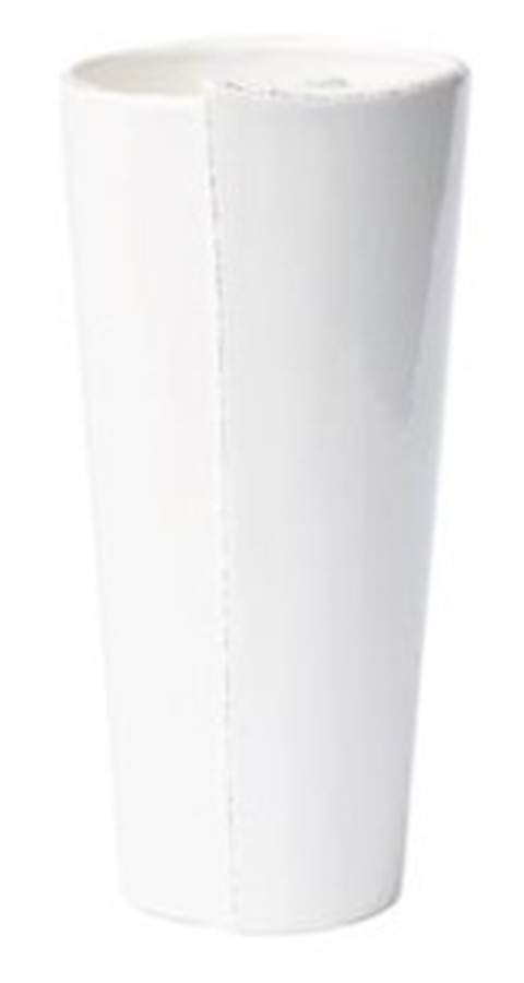 Lastra White (Bright White Glaze) 11" Vase by Vietri (Italy)-1