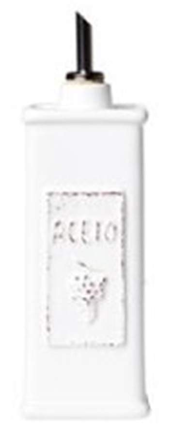 Lastra White (Bright White Glaze) Vinegar Cruet and Stopper by Vietri (Italy)-1