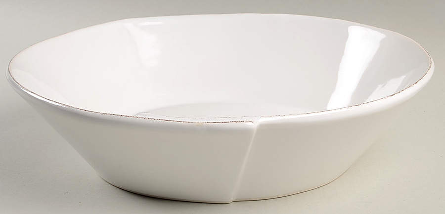 Lastra White (Bright White Glaze) 11" Round Serving Bowl by Vietri (Italy)-1