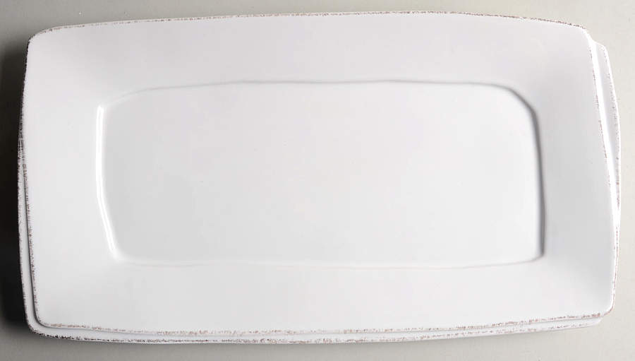 Lastra White (Bright White Glaze) 16" Rectangular Serving Platter by Vietri (Italy)-1