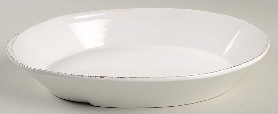 Lastra White (Bright White Glaze) 10" Oval Baker by Vietri (Italy)-1