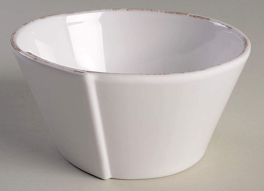 Lastra White (Bright White Glaze) Melamine Soup/Cereal Bowl by Vietri (Italy)-1