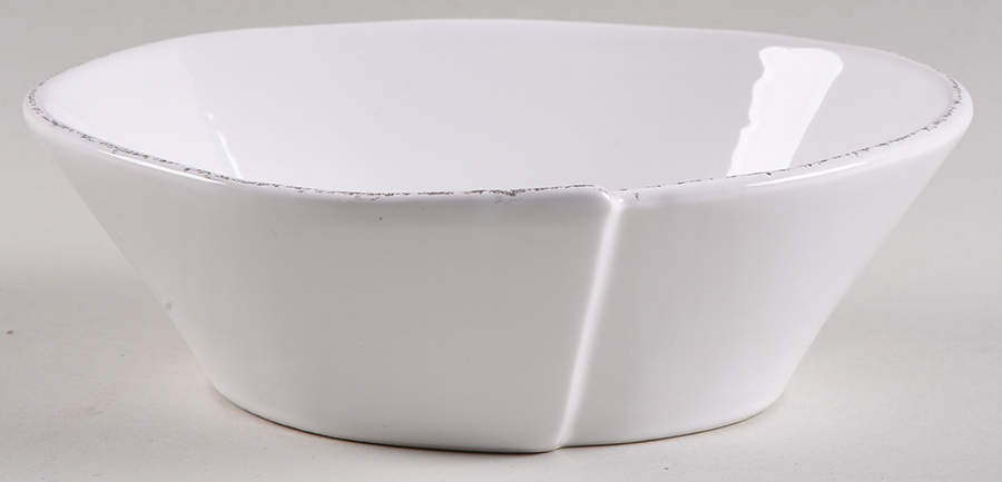 Lastra White (Bright White Glaze) 7" Oval Bowl by Vietri (Italy)-1