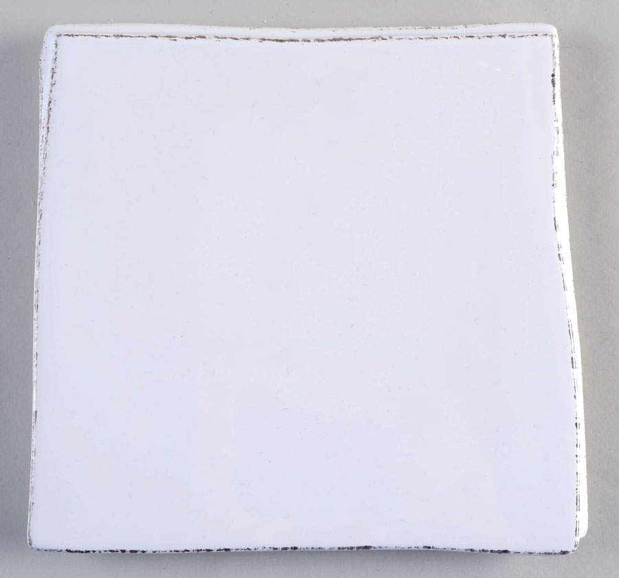 Lastra White (Bright White Glaze) Trivet by Vietri (Italy)-1