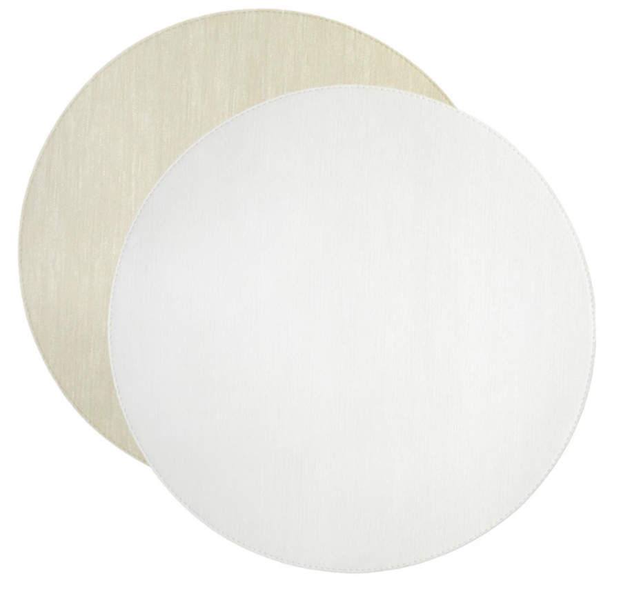 Lastra White (Bright White Glaze) Round Cloth Placemat by Vietri (Italy)-1