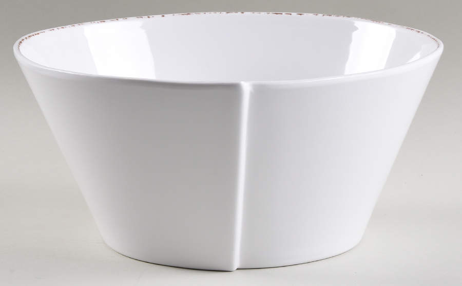 Lastra White (Bright White Glaze) Large Melamine Serving Bowl by Vietri (Italy)-1