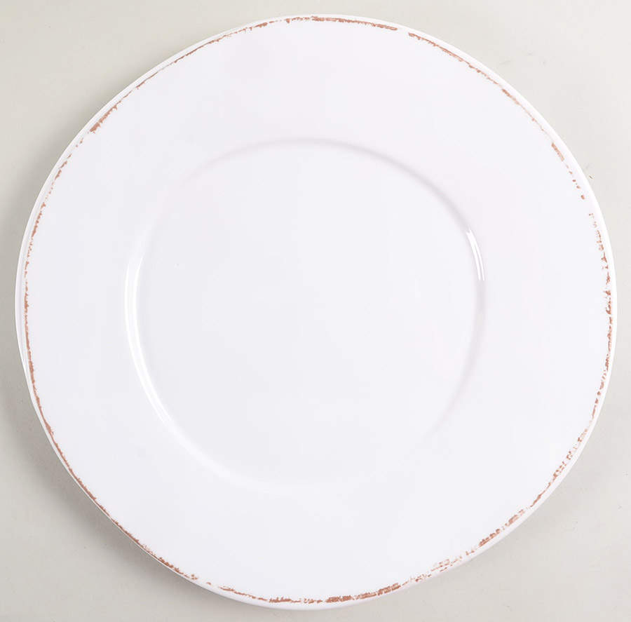 Lastra White (Bright White Glaze) Melamine Dinner Plate by Vietri (Italy)-1