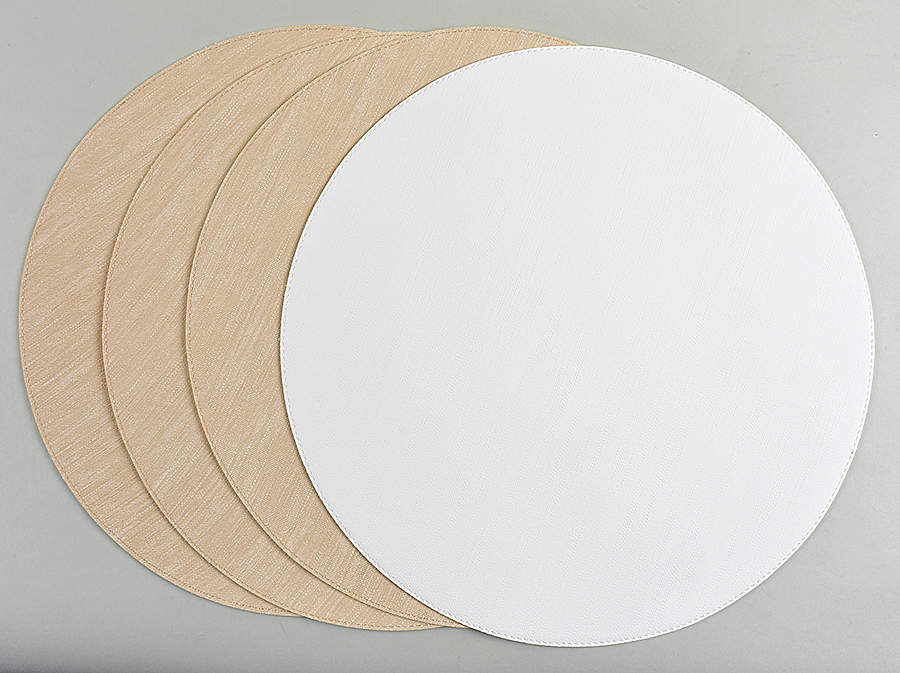 Lastra White (Bright White Glaze) Round Cloth Placemat - Set of 4 by Vietri (Italy)-1