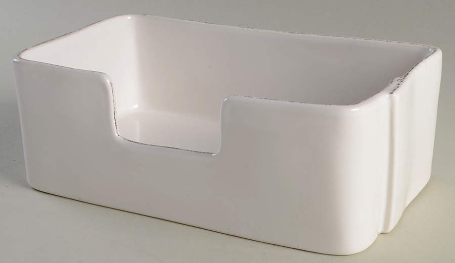 Lastra White (Bright White Glaze) Towel (Cloth) Holder by Vietri (Italy)-1