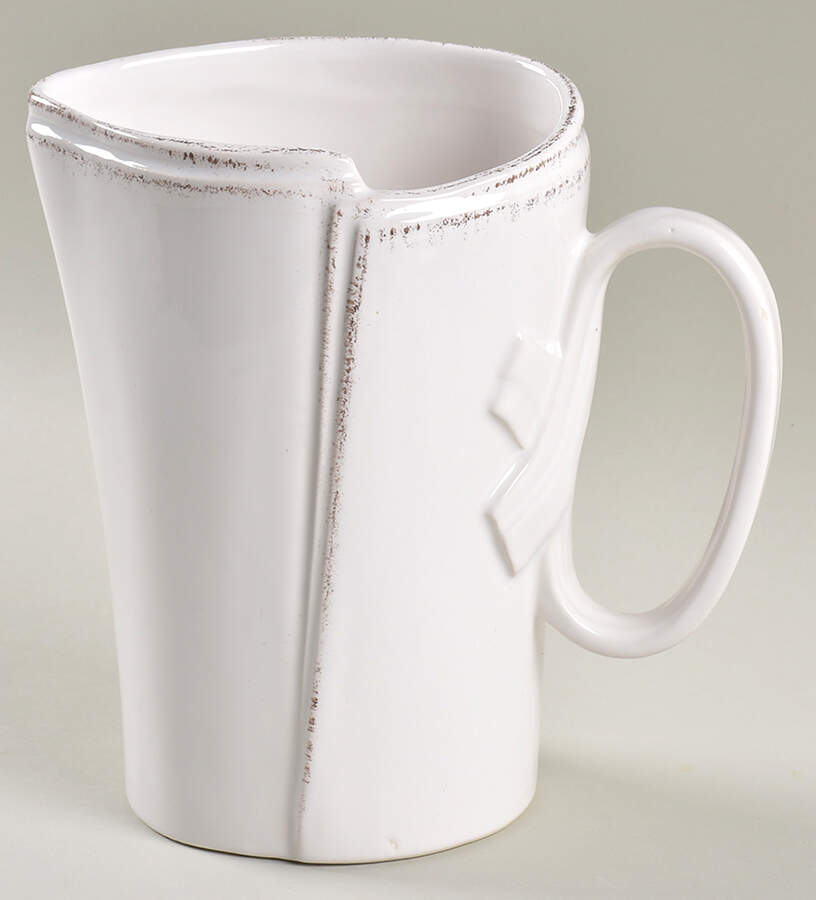 Lastra White (Bright White Glaze) 24 Oz Pitcher by Vietri (Italy)-1