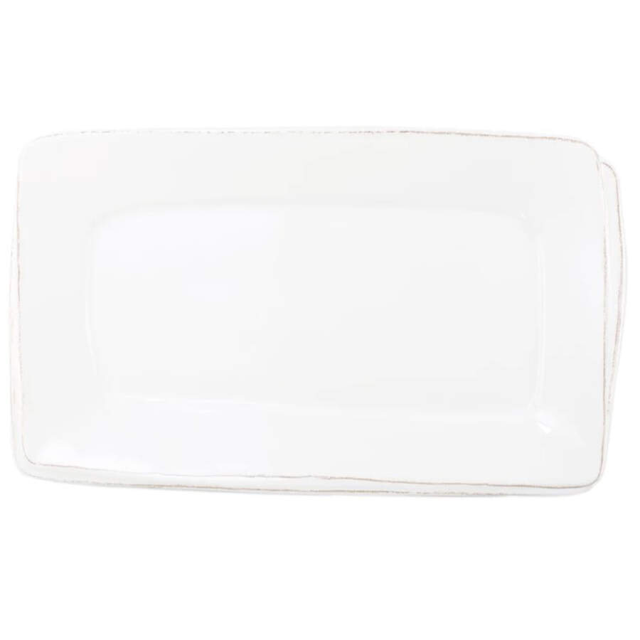 Lastra White (Bright White Glaze) 18" Rectangular Melamine Platter by Vietri (Italy)-1