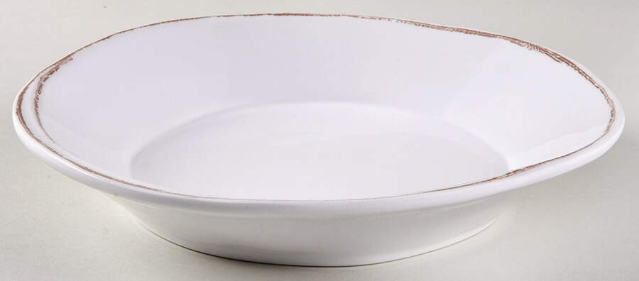Lastra White (Bright White Glaze) 8" Melamine Individual Pasta Bowl by Vietri (Italy)-1