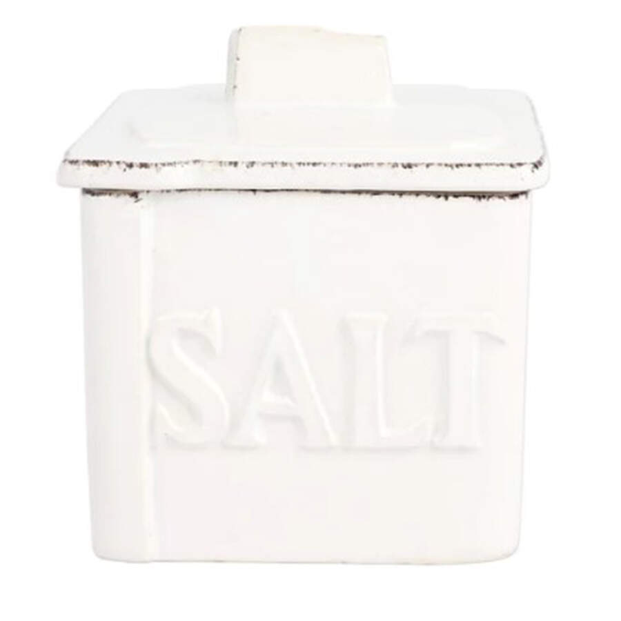Lastra White (Bright White Glaze) Salt Cellar by Vietri (Italy)-1