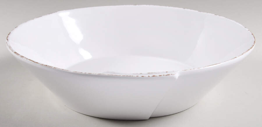 Lastra White (Bright White Glaze) 11" Large Melamine Salad Serving Bowl by Vietri (Italy)-1
