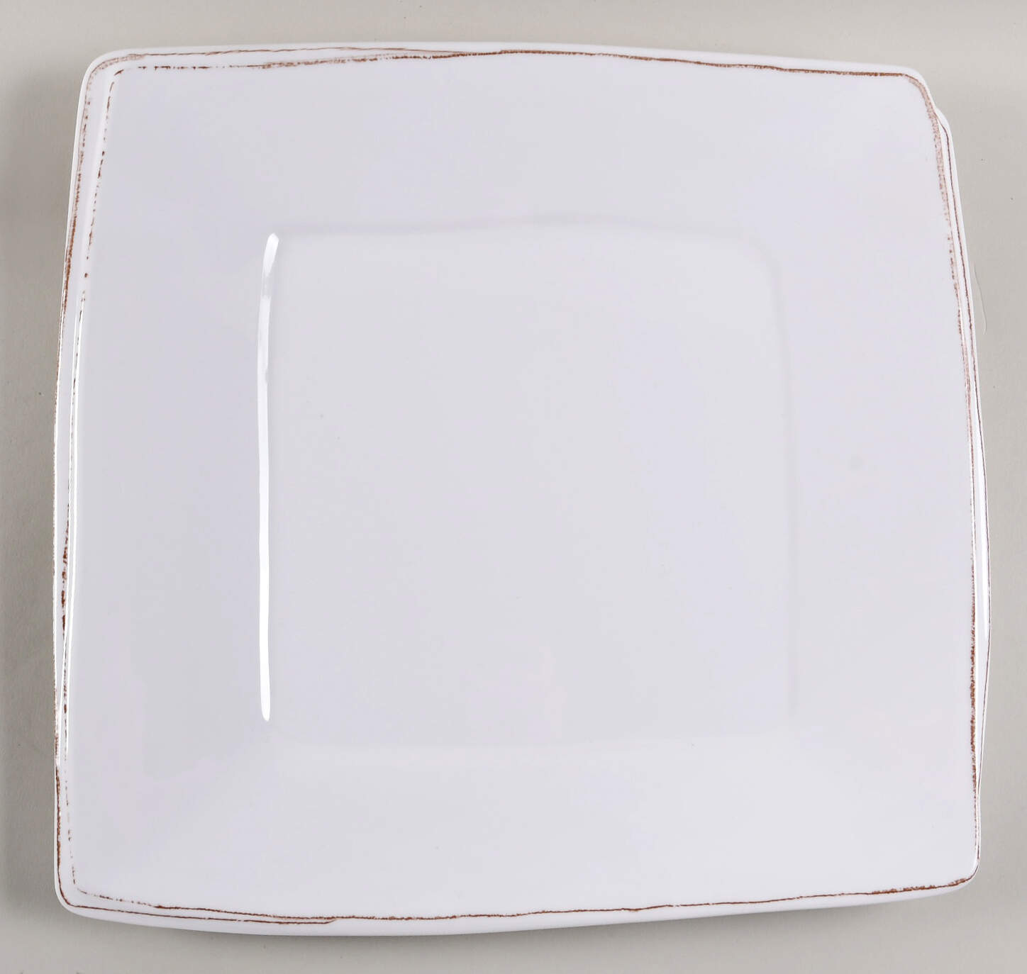 Lastra White (Bright White Glaze) 15" Melamine Square Serving Platter by Vietri (Italy)-1