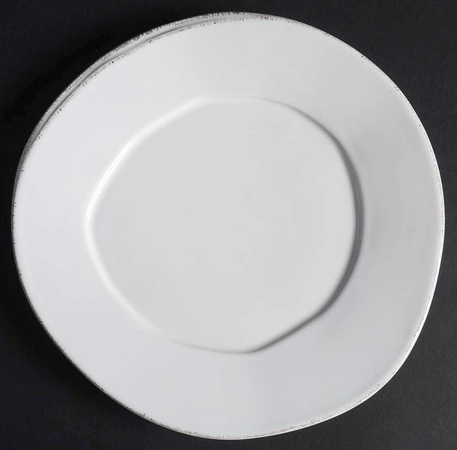 Lastra White (Bright White Glaze) Salad Plate by Vietri (Italy)-1