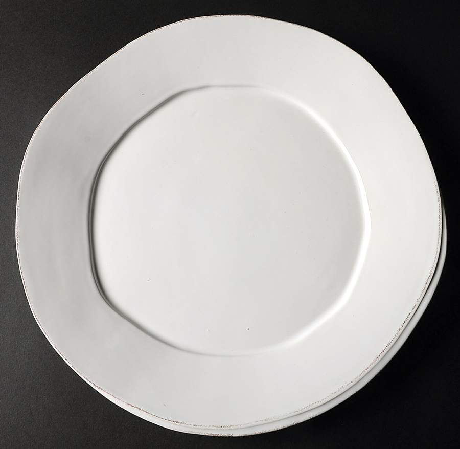 Lastra White (Bright White Glaze) 14" Chop Plate (Round Platter) by Vietri (Italy)-1