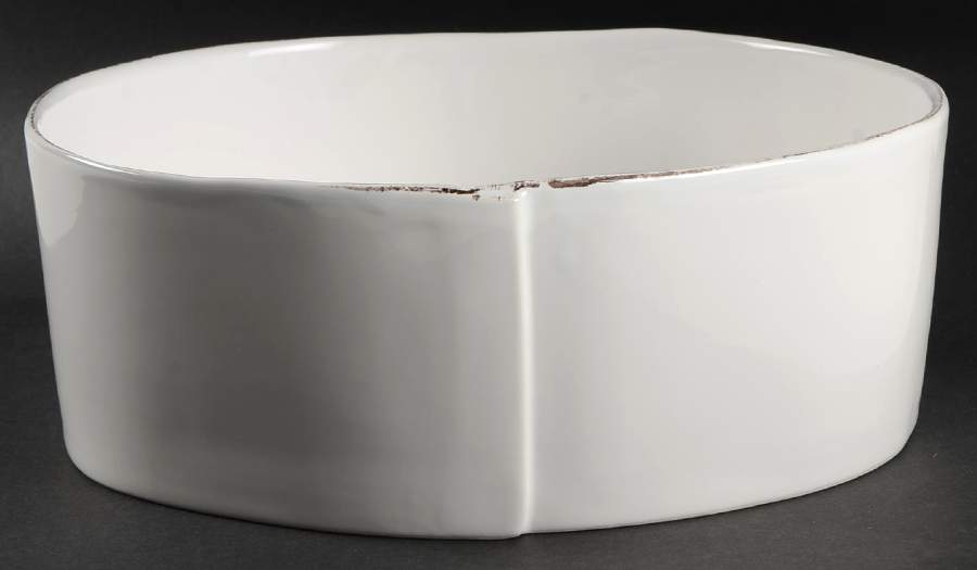 Lastra White (Bright White Glaze) Large Serving Bowl by Vietri (Italy)-1